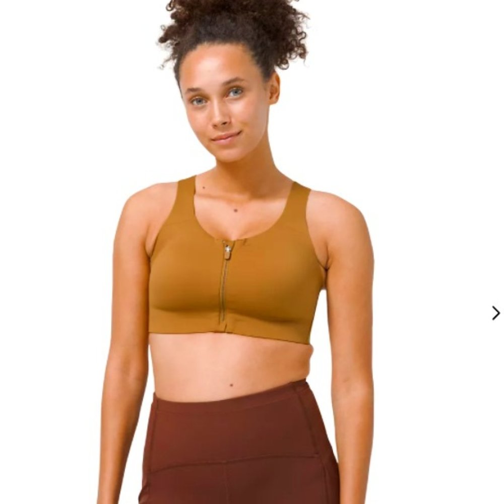 LULULEMON Enlite Bra Spiced Bronze 38DD zip front
